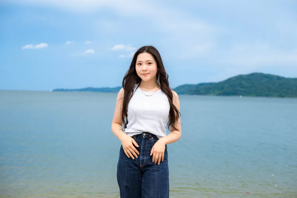 長垂海浜公園で海辺のポートレート撮影1