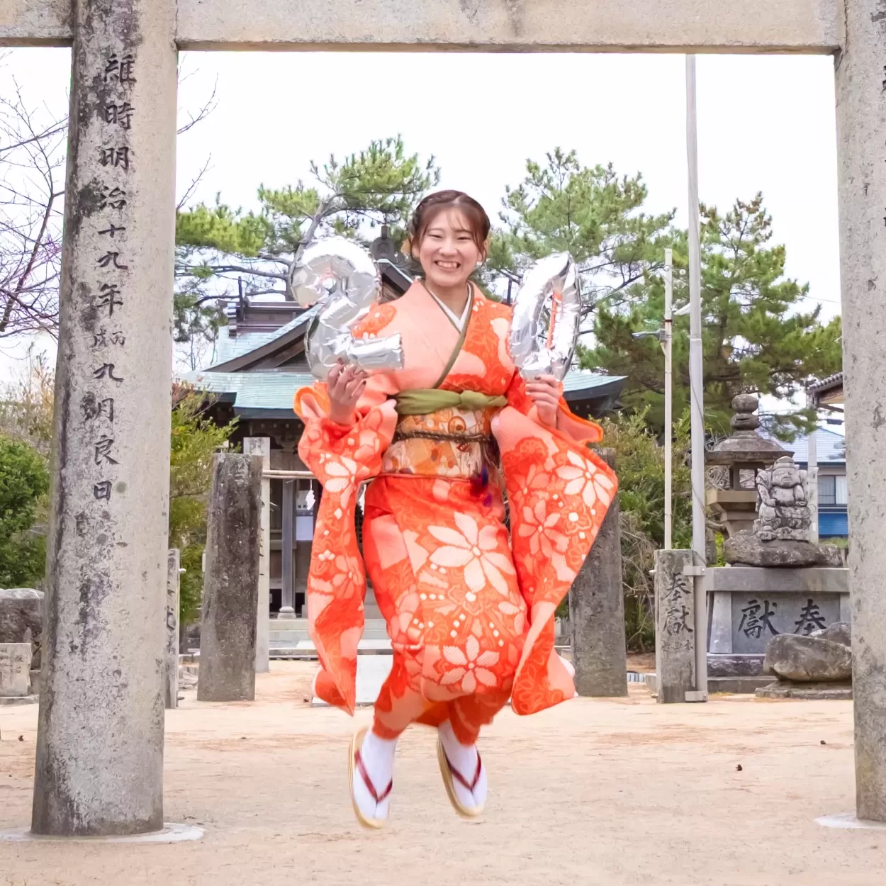 新宮町の磯崎神社で成人式写真